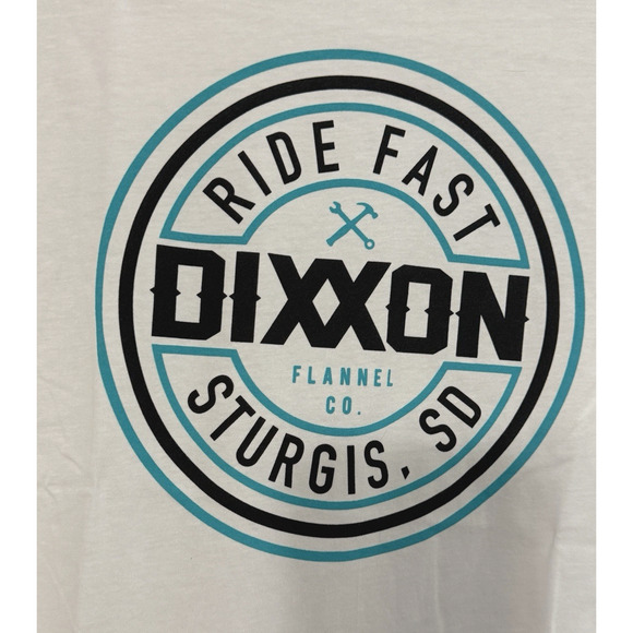 Dixxon Womens White Cropped T-Shirt Sturgis Ride Fast Size XL New - Picture 2 of 5